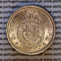 São Tomé e Príncipe, 5 Escudos 1971 cuproníquel, 5$00 Cupro-Níquel 1971, (Soberba), World Coins São Tomé e Príncipe KM 22