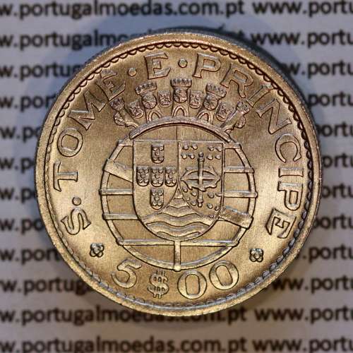 São Tomé e Príncipe, 5 Escudos 1971 cuproníquel, 5$00 Cupro-Níquel 1971, (Soberba), World Coins São Tomé e Príncipe KM 22