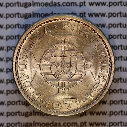 Saint Thomas & Prince, Copper-nickel coin 5 escudos 1971, 5$00 escudos 1971, Former Portuguese Colony, (UNC), WorldCoins KM 22