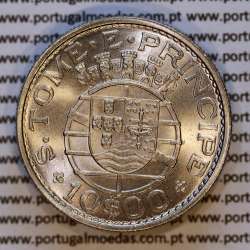 Saint Thomas & Prince, Copper-nickel coin 10 escudos 1971, 10$00 escudos 1971, Former Portuguese Colony, (UNC), WorldCoins KM 23