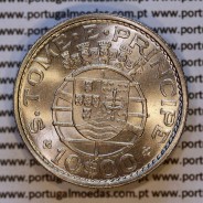Saint Thomas & Prince, Copper-nickel coin 10 escudos 1971, 10$00 escudos 1971, Former Portuguese Colony, (UNC), WorldCoins KM 23