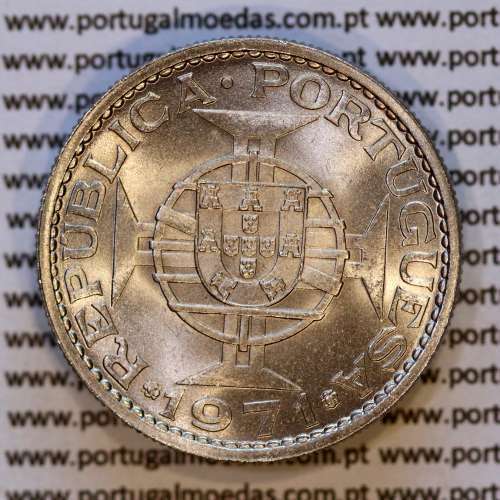 Saint Thomas & Prince, Copper-nickel coin 10 escudos 1971, 10$00 escudos 1971, Former Portuguese Colony, (UNC), WorldCoins KM 23