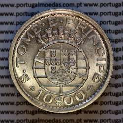 São Tomé e Príncipe 10$00 prata 1951, 10 Escudos Prata 1951, (Bela/Soberba), World Coins - Saint Thomas & Prince Island KM 14