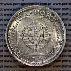 São Tomé e Príncipe 10$00 prata 1951, 10 Escudos Prata 1951, (Bela/Soberba), World Coins - Saint Thomas & Prince Island KM 14