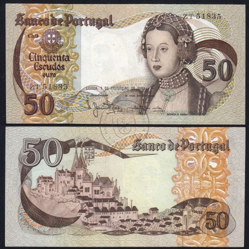 Nota de 50 Escudos 1980 Infanta D.Maria, 50$00 01/02/1980 Chapa: 9 - Banco de Portugal (Circulada), Pick 174