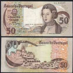 Nota de 50 Escudos 1968 Infanta D.Maria, 50$00 28/05/1968 Chapa: 9 - Banco de Portugal (Circulada), Pick 174