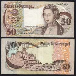 50 Escudos Banknote 1968 Infanta D. Maria, 50$00 28/05/1968 Plate: 9 - Bank of Portugal (Circulated), Pick 174