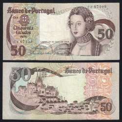 50 Escudos Banknote 1968 Infanta D. Maria, 50$00 28/05/1968 Plate: 9 - Bank of Portugal (Circulated), Pick 174