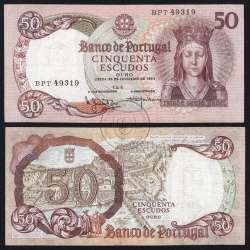 Nota de 50 Escudos 1964 Rainha Santa Isabel, 50$00 28/02/1964 Chapa: 8 - Banco de Portugal (Circulada), Pick 168