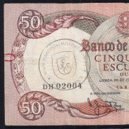 Nota de 50 Escudos 1964 Rainha Santa Isabel, 50$00 28/02/1964 Chapa: 8 - Banco de Portugal (Circulada), Pick 168
