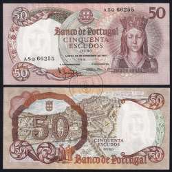 Nota de 50 Escudos 1964 Rainha Santa Isabel, 50$00 28/02/1964 Chapa: 8 - Banco de Portugal (Pouco Circulada), Pick 168