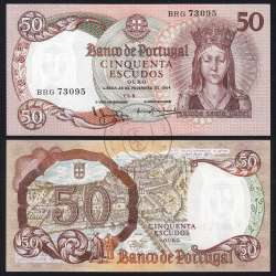 50 Escudos Banknote 1964 Queen Santa Isabel, 50$00 28/02/1964 Plate: 8 - Bank of Portugal (Lightly Circulated), Pick 168