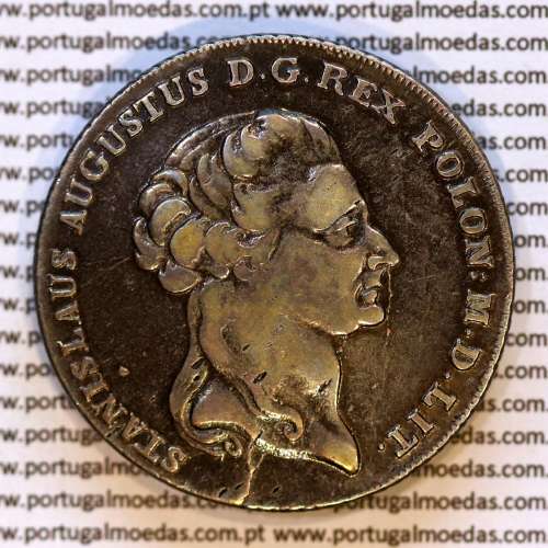 Poland, silver coin, Talar koronny - 6 Złotych 1794- Stanisław August Poniatowski, Warszawa, World Coins Poland KM 216h