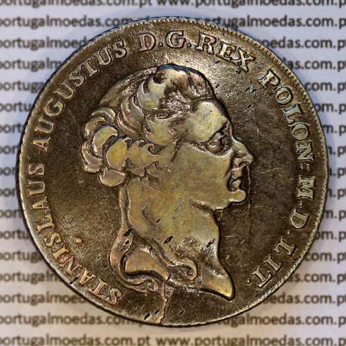 Poland, silver coin, Talar koronny - 6 Złotych 1794- Stanisław August Poniatowski, Warszawa, World Coins Poland KM 216j