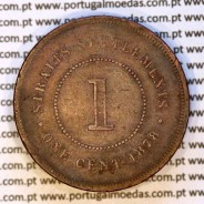 Straits Settlements, 1 Cent 1878 copper, considered the rarest date of the series, listed in World Coins Straits Settlements KM9