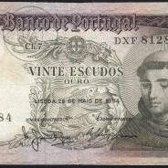 20 Escudos Banknote 1964 Saint Anthony, 20$00 26/05/1964 Plate: 7 - Bank of Portugal (Circulated), Pick 167