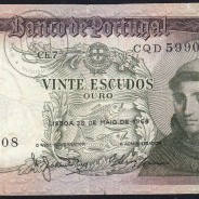 20 Escudos Banknote 1964 Saint Anthony, 20$00 26/05/1964 Plate: 7 - Bank of Portugal (Circulated), Pick 167
