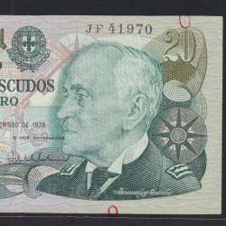 20 Escudos 1978 Gago Coutinho 13/09/1978, 20$00 Vinte Escudos 13/09/1978 Chapa:9 Banco de Portugal, (C), Pick 176a