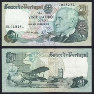20 Escudos 1978 Gago Coutinho 04/10/1978, 20$00 Twenty Escudos 04/10/1978 Plate: 9 Bank of Portugal, (C), Pick 176b