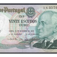 20 Escudos 1978 Gago Coutinho 13/09/1978, 20$00 Twenty Escudos 13/09/1978 Plate: 9 Bank of Portugal, (almost UNC), Pick 176a