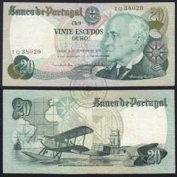20 Escudos 1978 Gago Coutinho 13/09/1978, 20$00 Vinte Escudos 13/09/1978 Chapa:9 Banco de Portugal, (C), Pick 176a