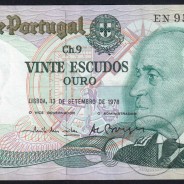 20 Escudos 1978 Gago Coutinho 13/09/1978, 20$00 Vinte Escudos 13/09/1978 Chapa:9 Banco de Portugal, (C), Pick 176a