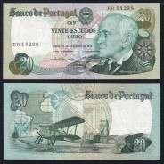 20 Escudos 1978 Gago Coutinho 13/09/1978, 20$00 Vinte Escudos 13/09/1978 Chapa:9 Banco de Portugal, (C), Pick 176a