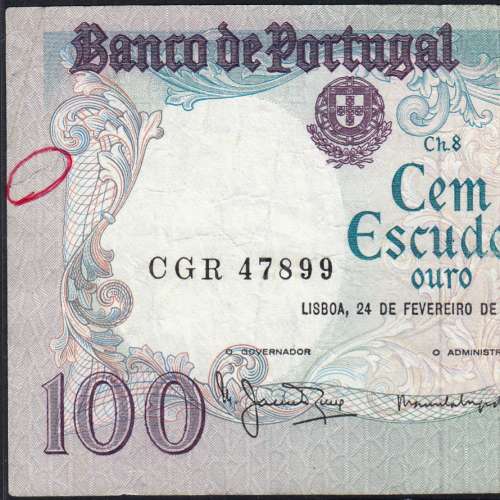100 Escudos 1981 Bocage 24/02/1981, 100$00 Cem Escudos 24/02/1981 Chapa:8 Banco de Portugal, (C), Pick 178b