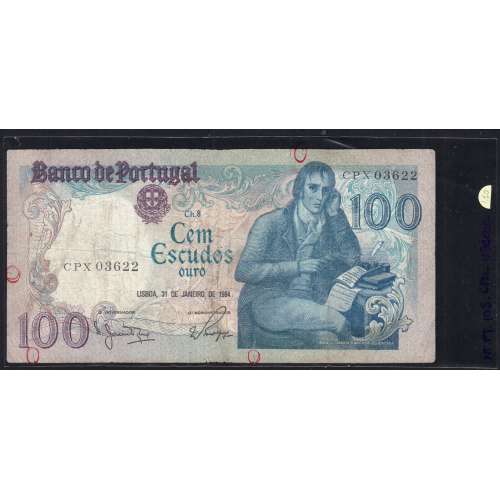 100 Escudos 1984 Bocage 31/01/1984, 100$00 Cem Escudos 31/01/1984 Chapa:8 Banco de Portugal, (C), Pick 178c