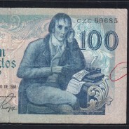 100 Escudos 1984 Bocage 31/01/1984, 100$00 One Hundred Escudos 31/01/1984 Plate: 8 Bank of Portugal, (C), Pick 178c