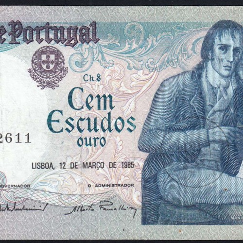 100 Escudos 1985 Bocage 12/03/1985, 100$00 Cem Escudos 12/03/1985 Chapa:8 Banco de Portugal, (C), Pick 178d