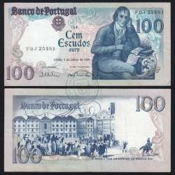 100 Escudos Bocage 04.06.1985, One Hundred Escudos 4 June 1985 Plate 8 - Bank of Portugal, (C), Pick 178e
