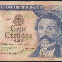100 Escudos 1978 Camilo Castelo Branco, 100$00 20/09/1978 Chapa: 7 - Banco de Portugal (C) - Pick 169