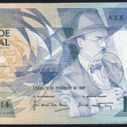 100 Escudos 1987 Fernando Pessoa 12/02/1987, 100$00 Cem Escudos 12/02/1987 Chapa:9 Banco de Portugal, (C), Pick 179b