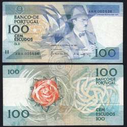 100 Escudos 1987 Fernando Pessoa 12/02/1987, 100$00 Cem Escudos 12/02/1987 Chapa:9 Banco de Portugal, (C), Pick 179b