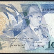 100 Escudos 1987 Fernando Pessoa 12/02/1987, 100$00 Cem Escudos 12/02/1987 Chapa:9 Banco de Portugal, (C), Pick 179b