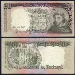 Nota de 20 Escudos 1964 Santo António, 20$00 26/05/1964 Chapa: 7 - Banco de Portugal (Circulada), Pick 167