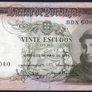 Nota de 20 Escudos 1964 Santo António, 20$00 26/05/1964 Chapa: 7 - Banco de Portugal (Circulada), Pick 167