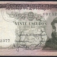 Nota de 20 Escudos 1964 Santo António, 20$00 26/05/1964 Chapa: 7 - Banco de Portugal (Circulada), Pick 167