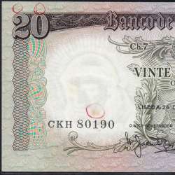 Nota de 20 Escudos 1964 Santo António, 20$00 26/05/1964 Chapa: 7 - Banco de Portugal (Circulada), Pick 167