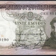 20 Escudos Banknote 1964 Saint Anthony, 20$00 26/05/1964 Plate: 7 - Bank of Portugal (Circulated), Pick 167