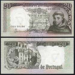 Nota de 20 Escudos 1964 Santo António, 20$00 26/05/1964 Chapa: 7 - Banco de Portugal (Circulada), Pick 167