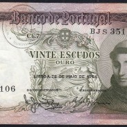 Nota de 20 Escudos 1964 Santo António, 20$00 26/05/1964 Chapa: 7 - Banco de Portugal (Pouco Circulada), Pick 167