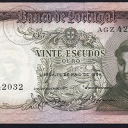 Nota de 20 Escudos 1964 Santo António, 20$00 26/05/1964 Chapa: 7 - Banco de Portugal (Pouco Circulada), Pick 167