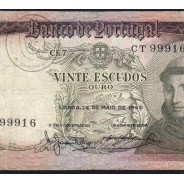 Nota de 20 Escudos 1964 Santo António, 20$00 26/05/1964 Chapa: 7 - Banco de Portugal (Circulada), Pick 167