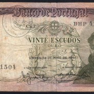 20 Escudos Banknote 1964 Saint Anthony, 20$00 26/05/1964 Plate: 7 - Bank of Portugal (Circulated), Pick 167