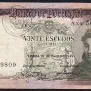 20 Escudos Banknote 1964 Saint Anthony, 20$00 26/05/1964 Plate: 7 - Bank of Portugal (Circulated), Pick 167