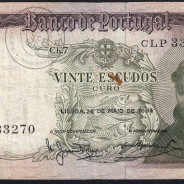 20 Escudos Banknote 1964 Saint Anthony, 20$00 26/05/1964 Plate: 7 - Bank of Portugal (Circulated), Pick 167