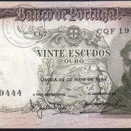 20 Escudos Banknote 1964 Saint Anthony, 20$00 26/05/1964 Plate: 7 - Bank of Portugal (Circulated), Pick 167