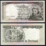 Nota de 20 Escudos 1964 Santo António, 20$00 26/05/1964 Chapa: 7 - Banco de Portugal (Circulada), Pick 167